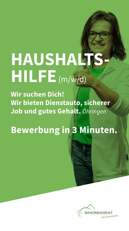 Anzeige von echtgut für Seniorendienst Hohenlohe